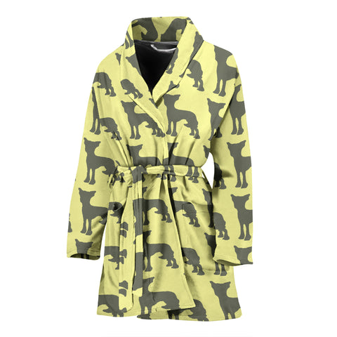 Chinese Crested Dog Pattern Print Women's Bath Robe