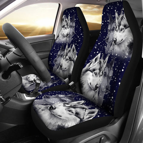 Siberian Husky Dog Art Print Car Seat Covers