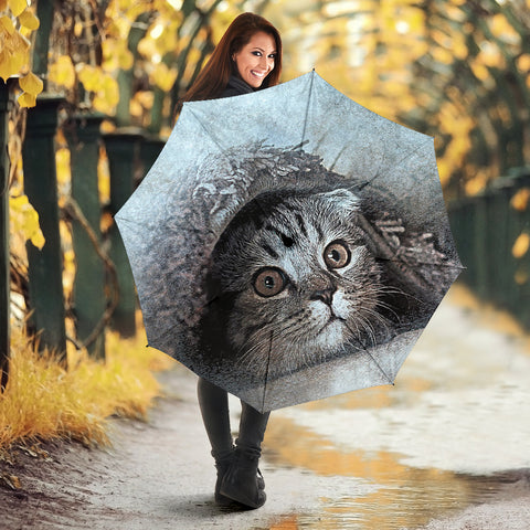 Cute Cat Graphic Art Print Umbrellas