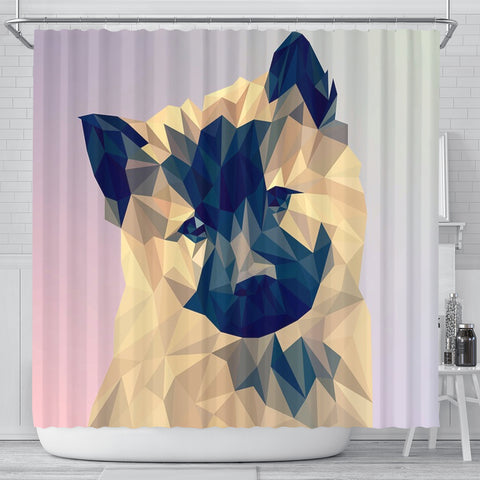 Akita Dog Vector Art Print Shower Curtains