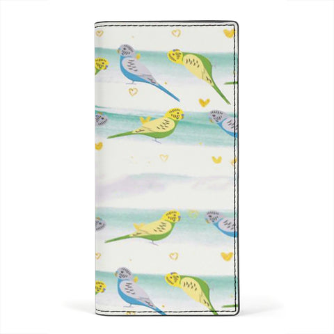 Budgerigar Bird Print Women's Leather Wallet