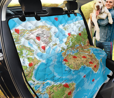 World Map Print Pet Seat Covers