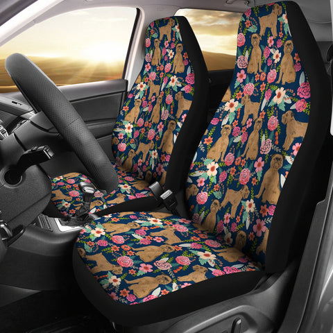 Brussels Griffon Dog Floral Print Car Seat Covers