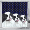 Cute Japanese Chin Dog Print Shower Curtains