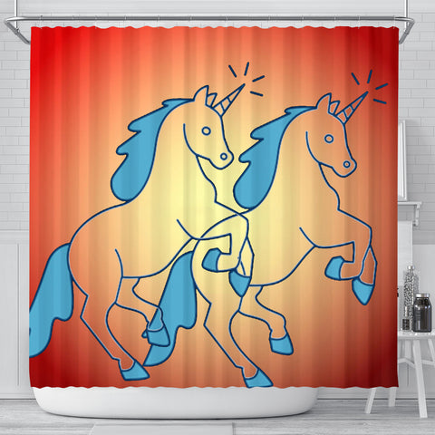 Unicorn Star Print Shower Curtain