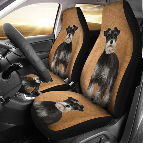 Cute Miniature Schnauzer Print Car Seat Covers