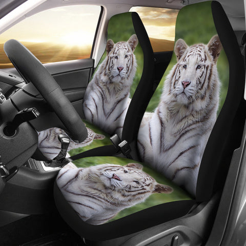 White Bengal Tiger Print Limited Edition Car Seat Covers