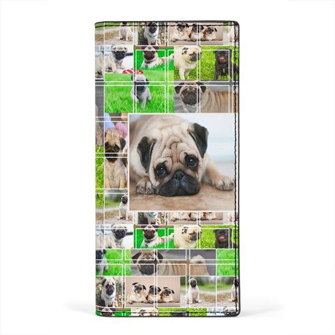 Cute Pug Dog Print Women's Leather Wallet