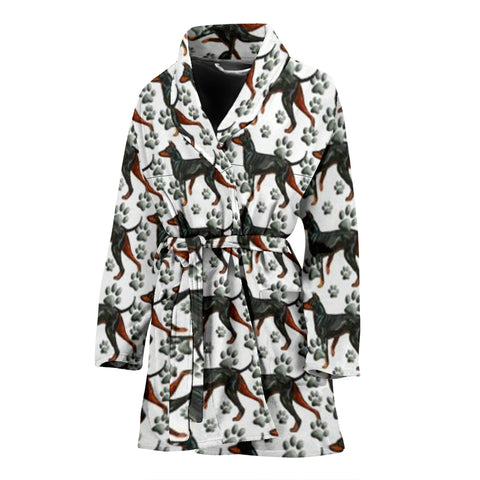 Manchester Terrier Dog Pattern Print Women's Bath Robe