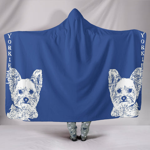 Yorkshire Terrier (Yorkie) Print Hooded Blanket