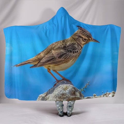 Lark Bird Print Hooded Blanket