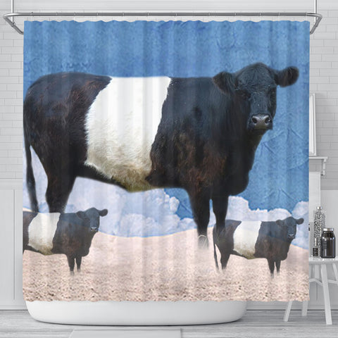 Amazing Belted Galloway Cattle (Cow) Print Shower Curtain