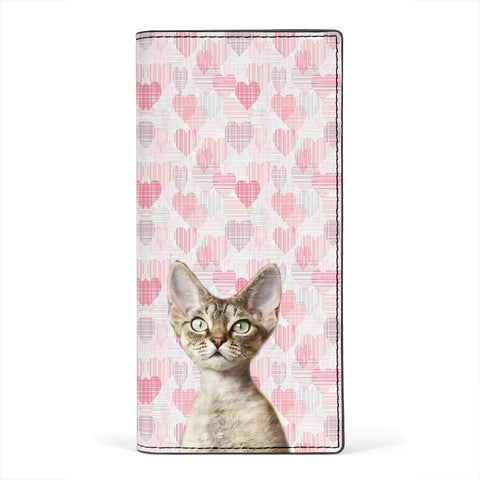 Devon Rex Cat Print Women's Leather Wallet