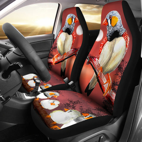 Zebra Finch Bird Print Car Seat Covers
