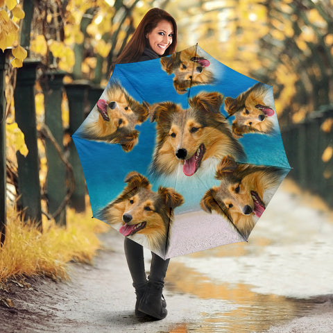 Cute Shetland Sheepdog Print Umbrellas