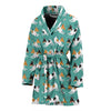 Toy Fox Terrier Dog Hearts Pattern Print Women's Bath Robe