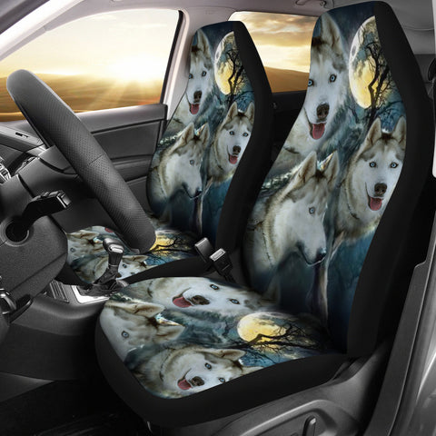 Siberian Husky Dog Print Car Seat Covers