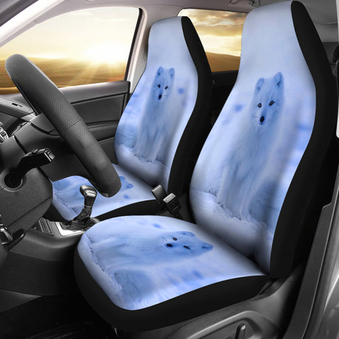 Arctic Fox Print Car Seat Covers