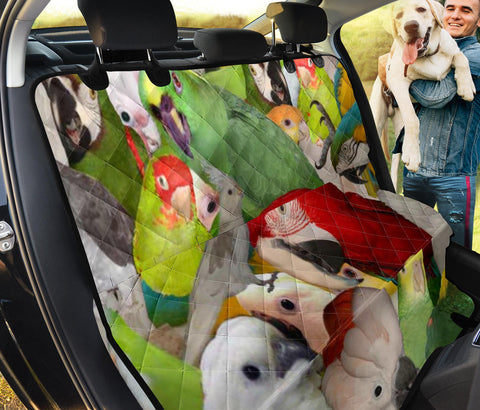 Cute Parrots In Lots Print Pet Seat Covers