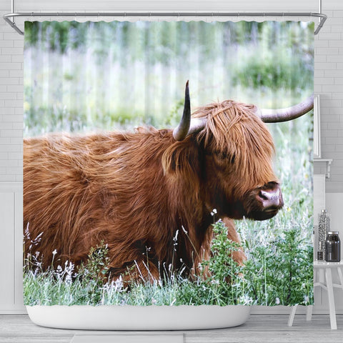 Amazing Highland Cattle (Cow) Print Shower Curtains