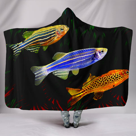 Slender Danios Fish Print Hooded Blanket