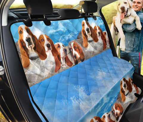 Basset Hound On Mount Rushmore Print Pet Seat covers