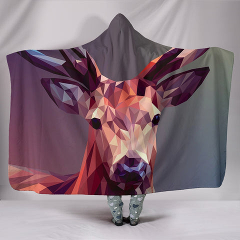 Amazing Deer Vector Art Print Hooded Blanket