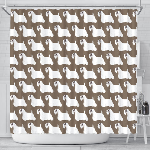 Sealyham Terrier Dog Pattern Print Shower Curtains