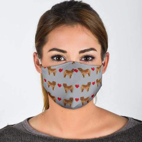 Chow Chow Heart Patterns Print Face Mask