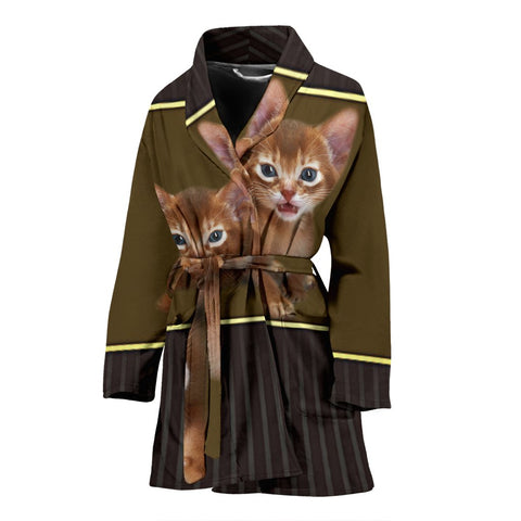 Abyssinian Cat Print Women's Bath Robe