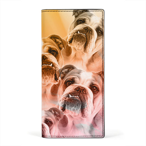 Bulldog Print Women's Leather Wallet