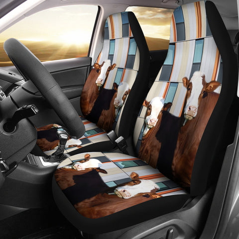 Simmental Cattle (Cow) Print Car Seat Cover
