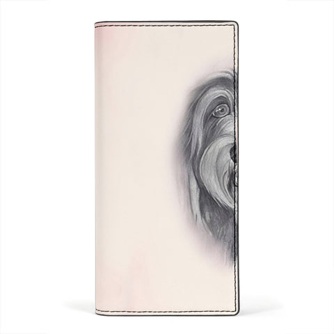 Bearded Collie Dog Print Women's Leather Wallet