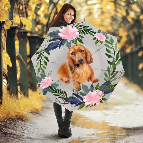 Dachshund Dog Floral Art Print Umbrellas
