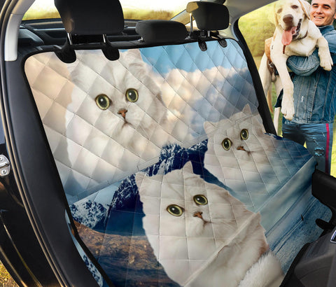 White Persian Cat Print Pet Seat Covers