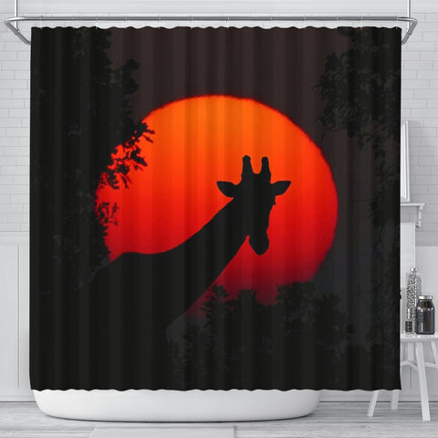 Amazing Giraffe Shadow Print Shower Curtains