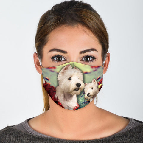 Cute Westie Print Face Mask- Limited Edition