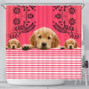 Golden Retriever Dog Print Shower Curtain