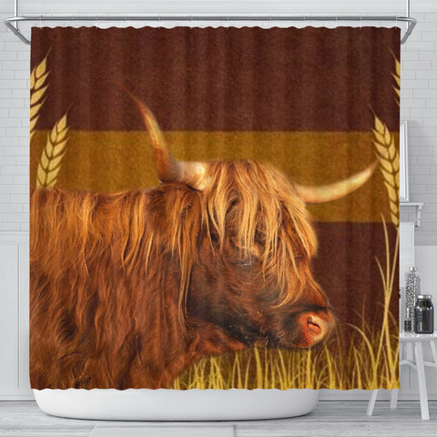 Highland Cattle (Cow) Print Shower Curtain