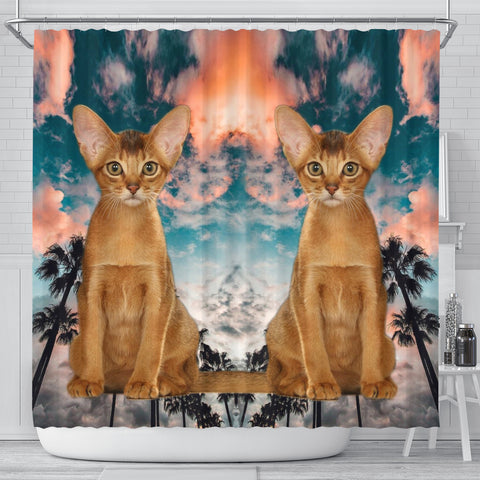 Abyssinian Cat Print Shower Curtains