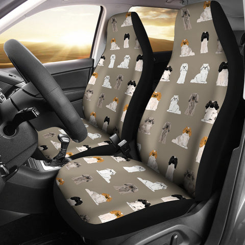 Pekingese Dog In Lots Print Car Seat Covers