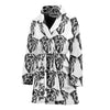 Labrador Black&White Pattern Print Women's Bath Robe