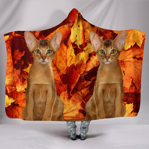 Abyssinian Cat Print Hooded Blanket