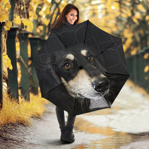 Black Saluki Dog Print Umbrellas