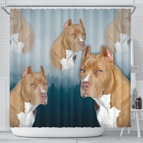 Pit Bull Print Shower Curtains