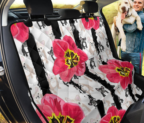 French Bulldog Floral Print Pet Seat Covers