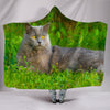 Chartreux Cat Nature Print Hooded Blanket