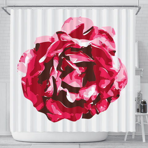 Rose Watercolor Art Print Shower Curtains