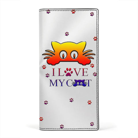 "I Love My Cat" Print Women's Leather Wallet