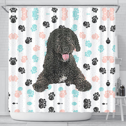 Spanish Water Dog Print Shower Curtain